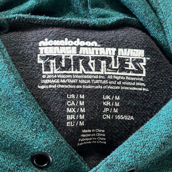 2014 Teenage Mutant Ninja Turtles hooded sweatshirt, dark green, size M - Picture 6 of 6